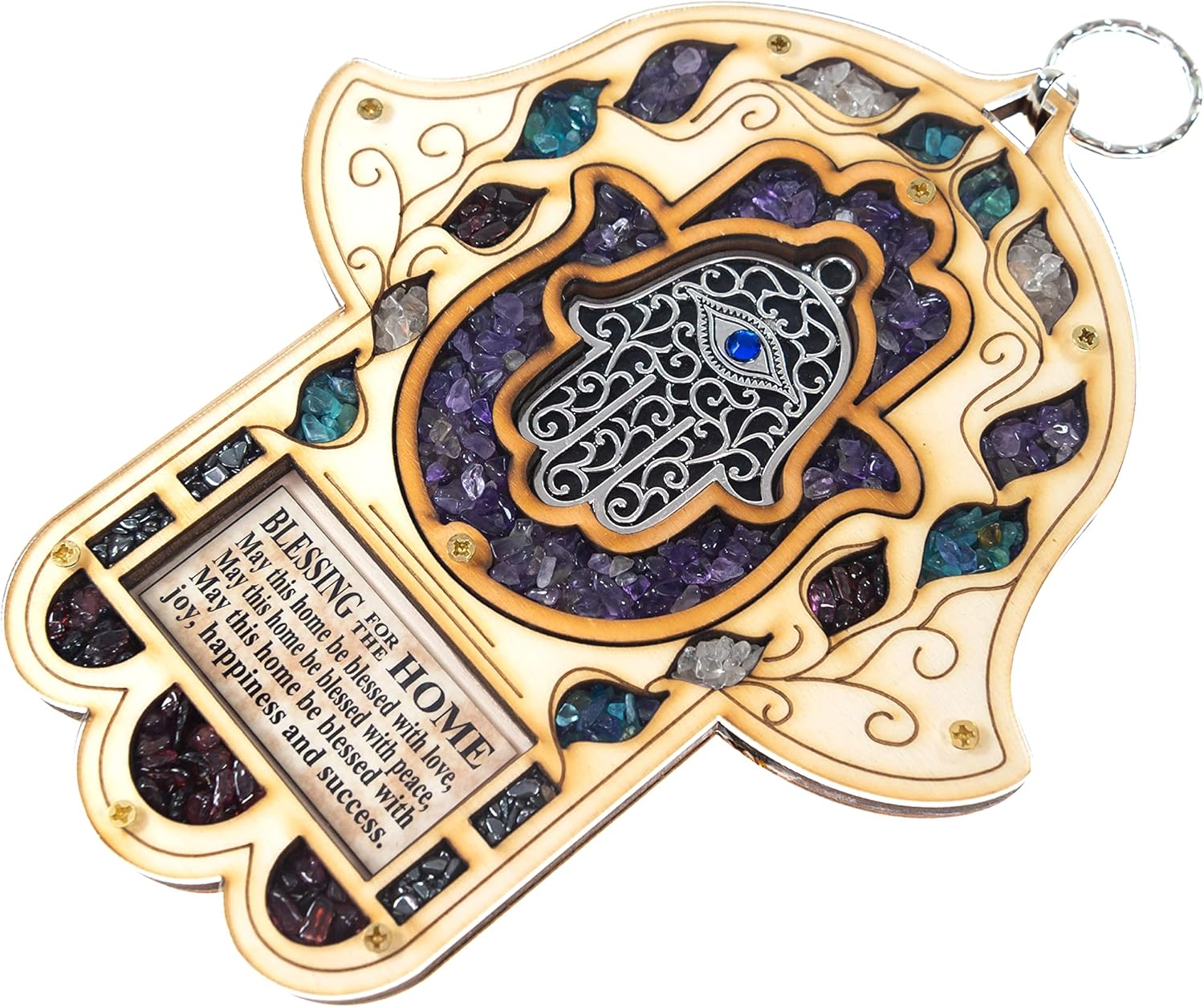 My Daily Styles Wooden Hamsa Wall Decor - 8 Inch