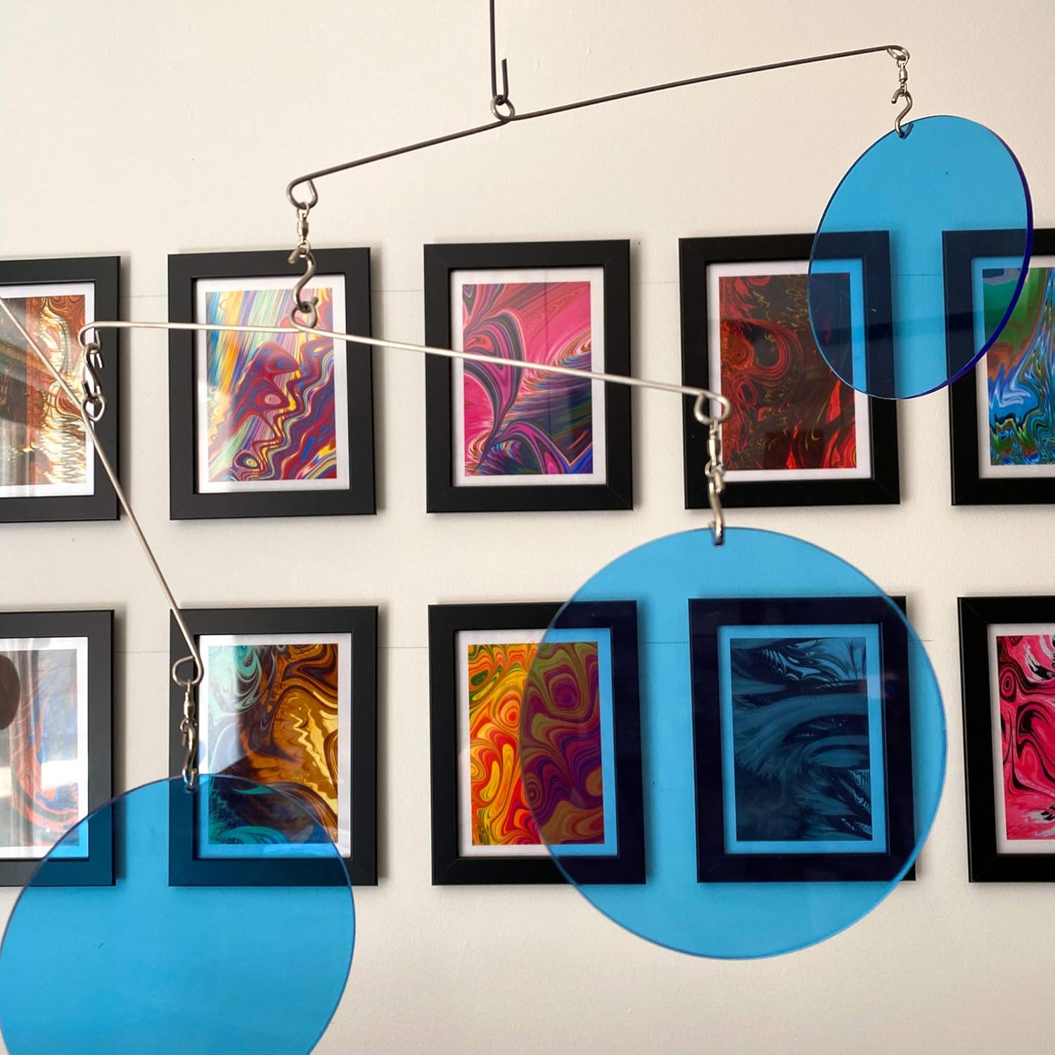 Atomic Mobiles The Magnificent Clear Blue Modern Hanging Kinetic Art