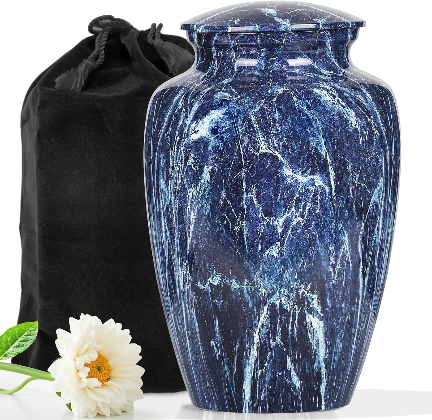 Premium Blue Marble Urn for Human Ashes