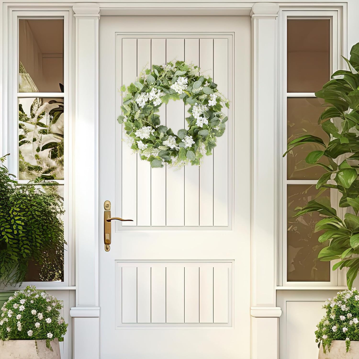 YNYLCHMX 18 Inch Artificial Spring Wreath