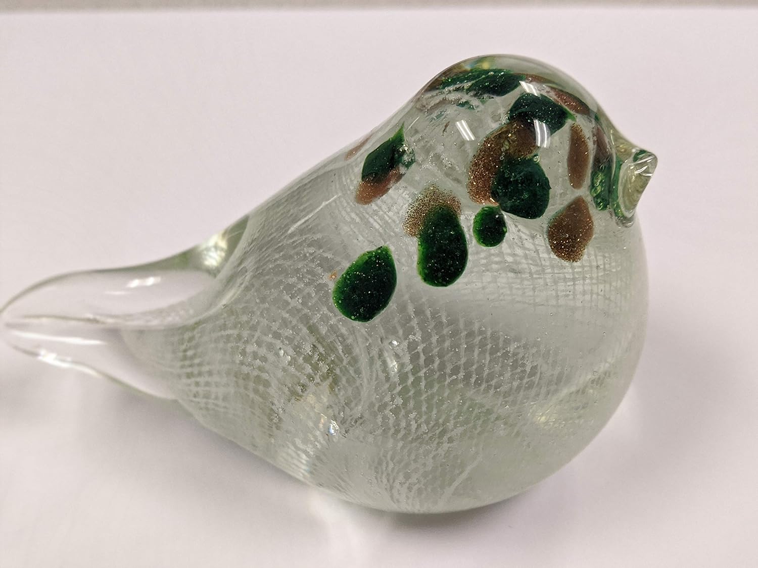 SPI Art Glass Green Feathered Bird 1