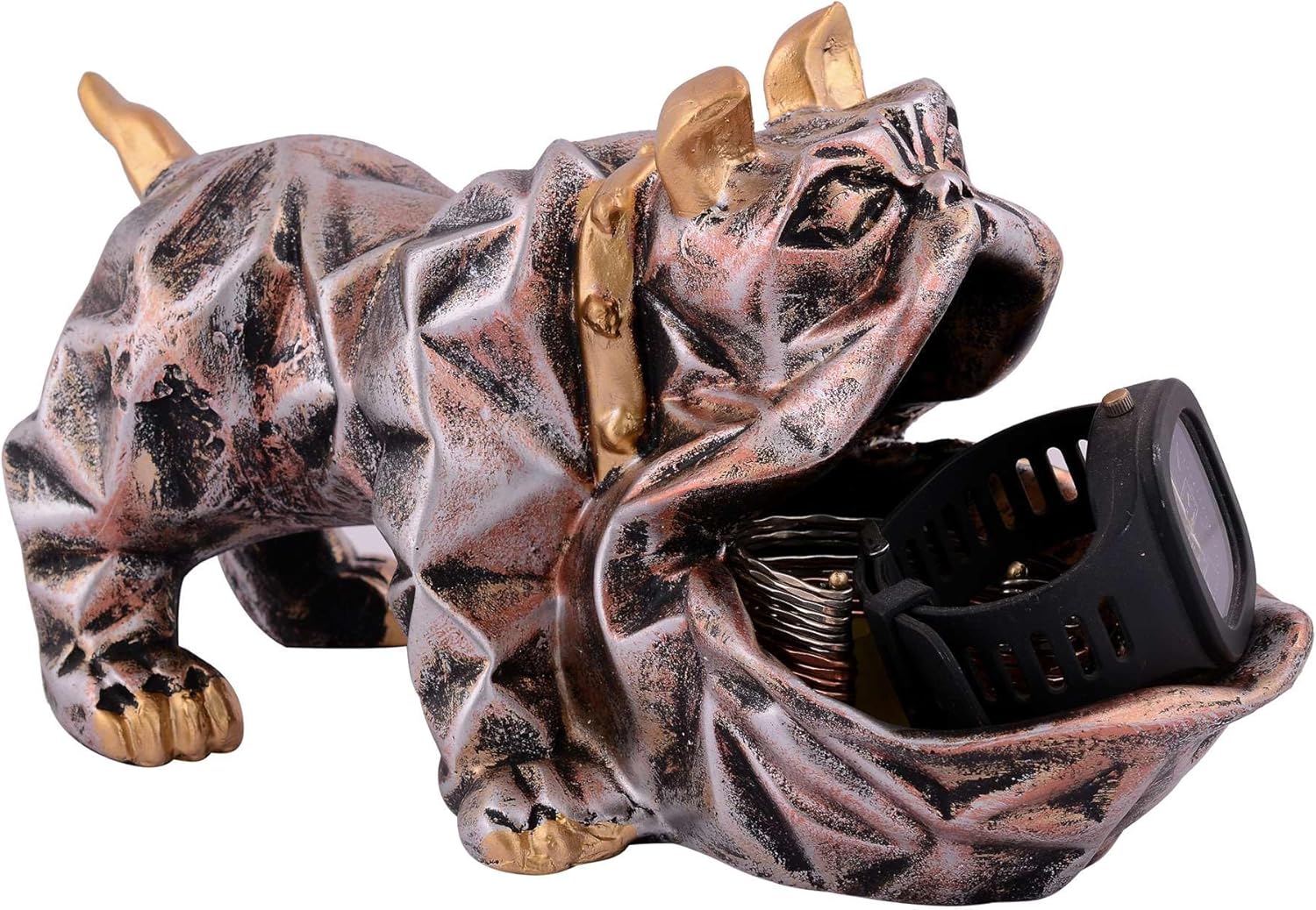 Cool Dog Sculpture with Plate for Home Decor