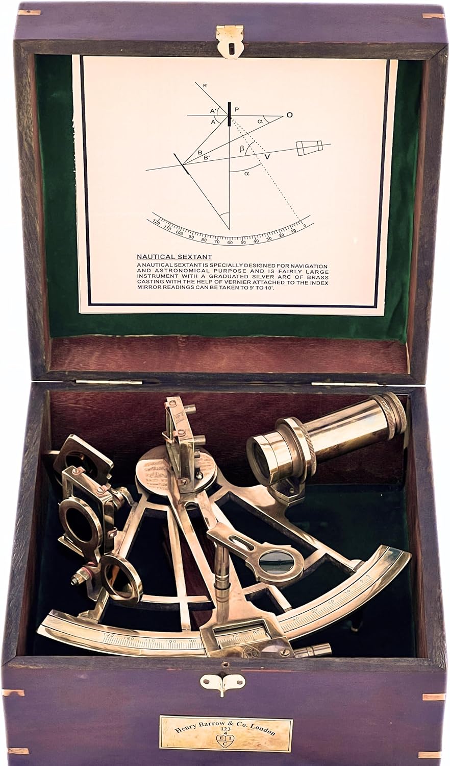 Antique German Brass Sextant Nautical Decor
