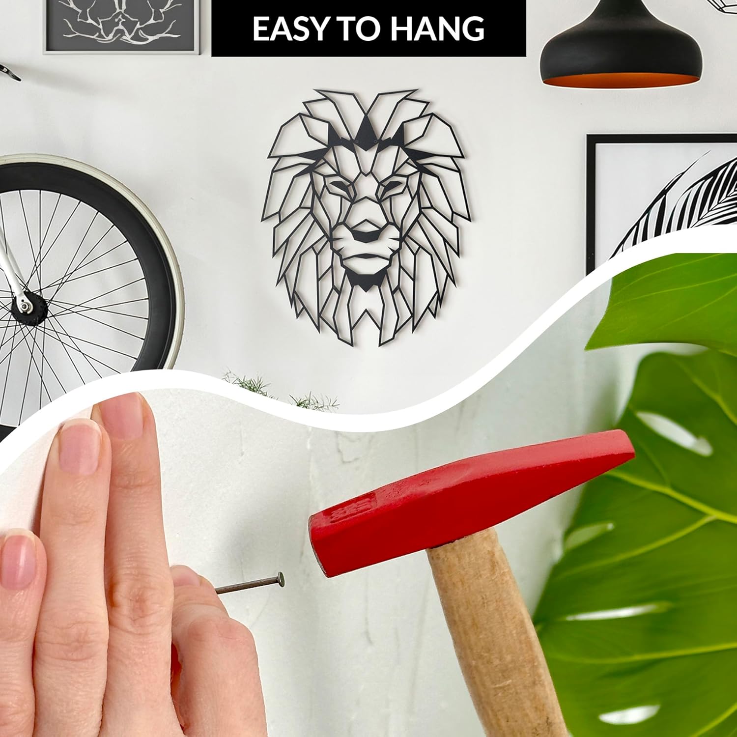Lion Head Wall Art Sculpture - Metal Decor for Home