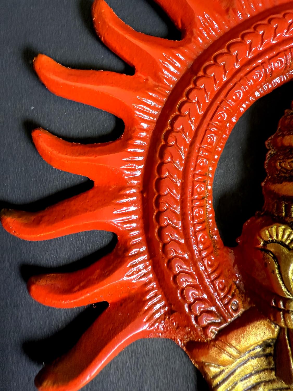 Ganesha Wall Hanging Decor 8 Inch Brass Temple Sculpture