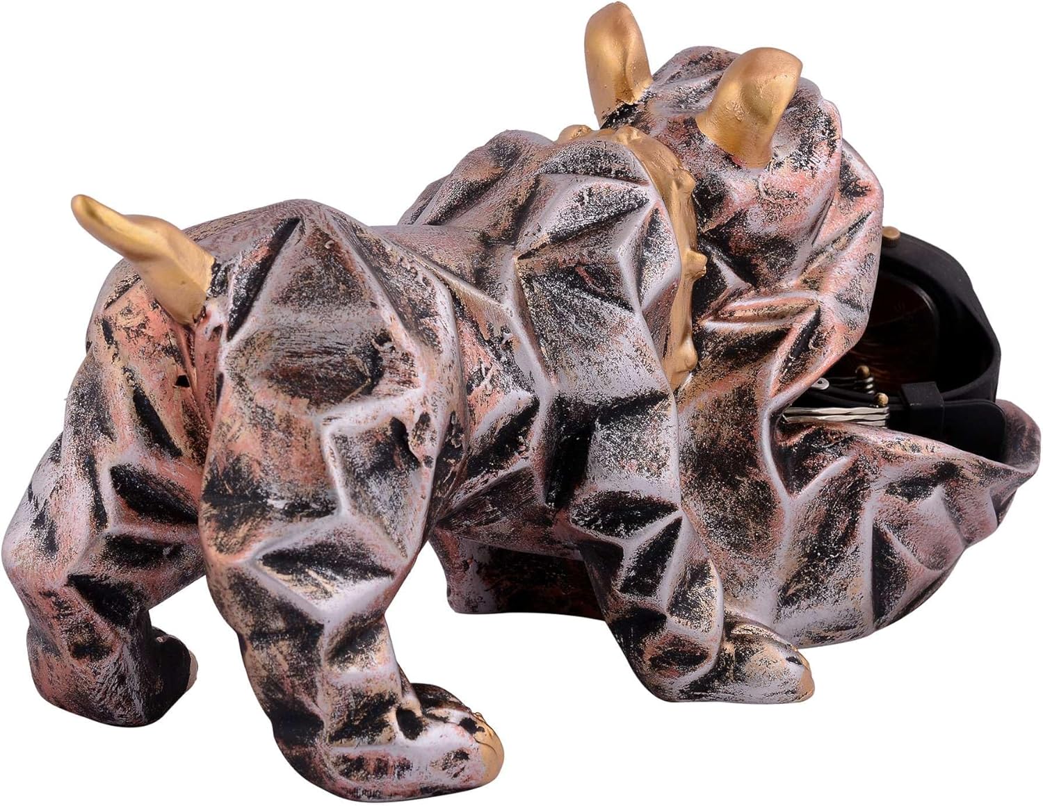 Cool Dog Sculpture with Plate for Home Decor