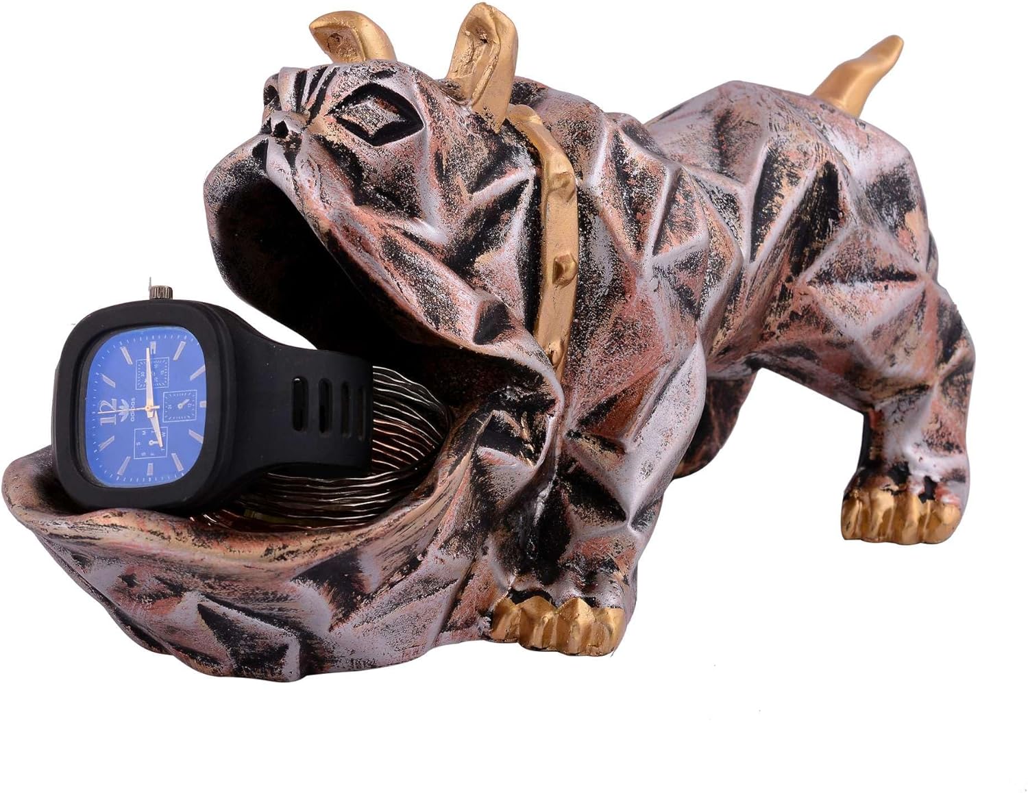 Cool Dog Sculpture with Plate for Home Decor