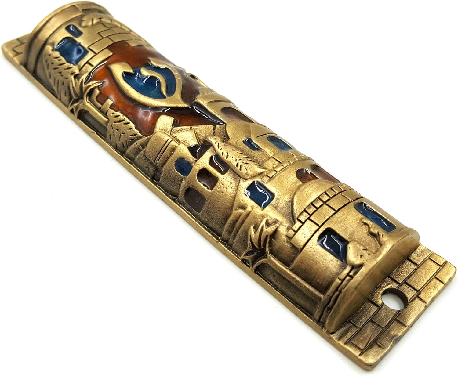 TALISMAN4U Gold Enamel Mezuzah Case with Scroll
