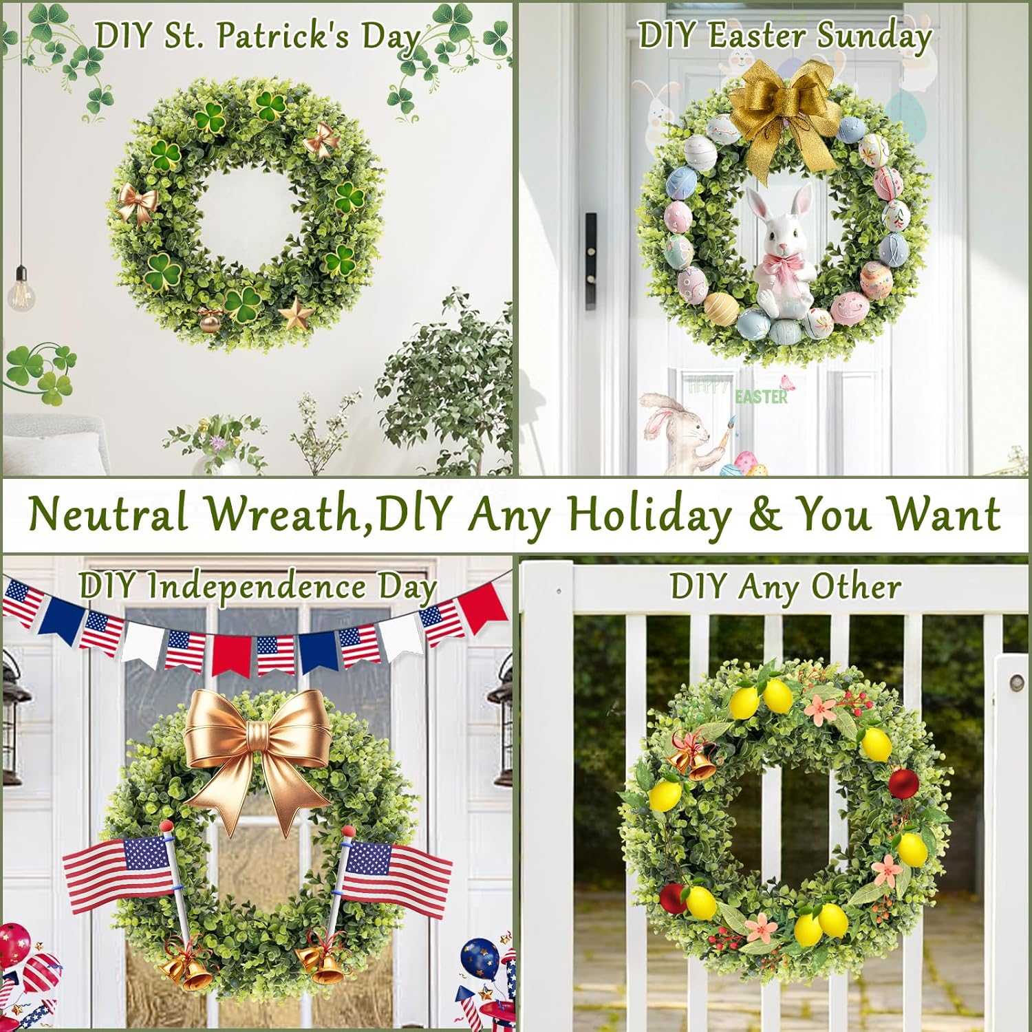 Boxwoods Door Wreath 16-18 inches All Season Decor