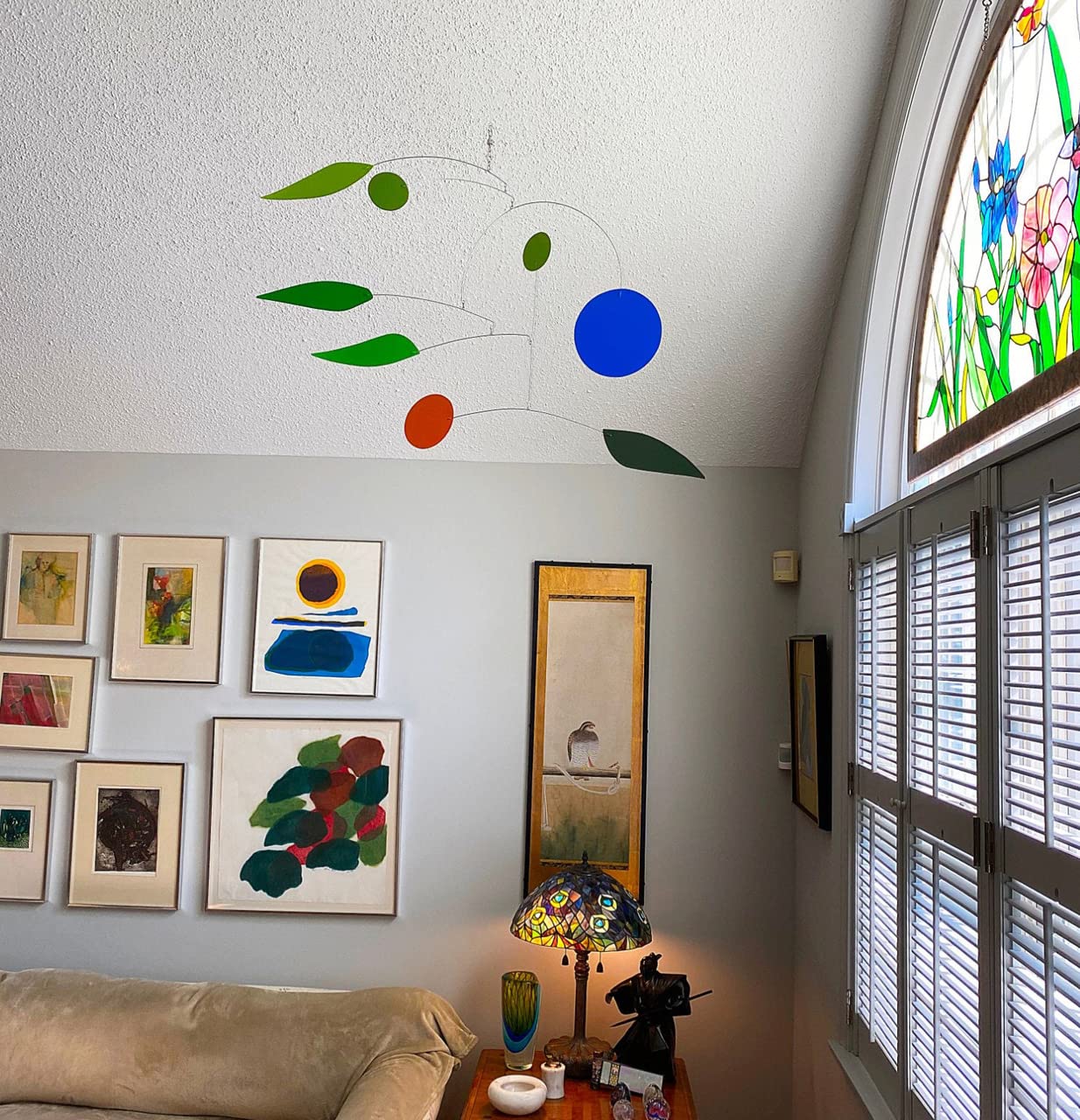 Pinwheel Mobile Midcentury Modern Hanging Art