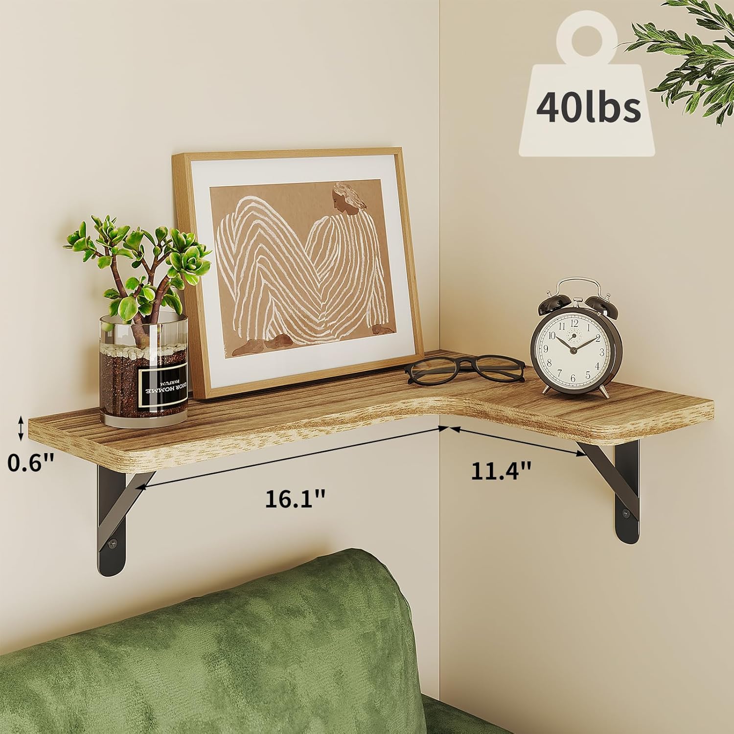 Fixwal Floating Shelves Set of 5 Carbonized Black