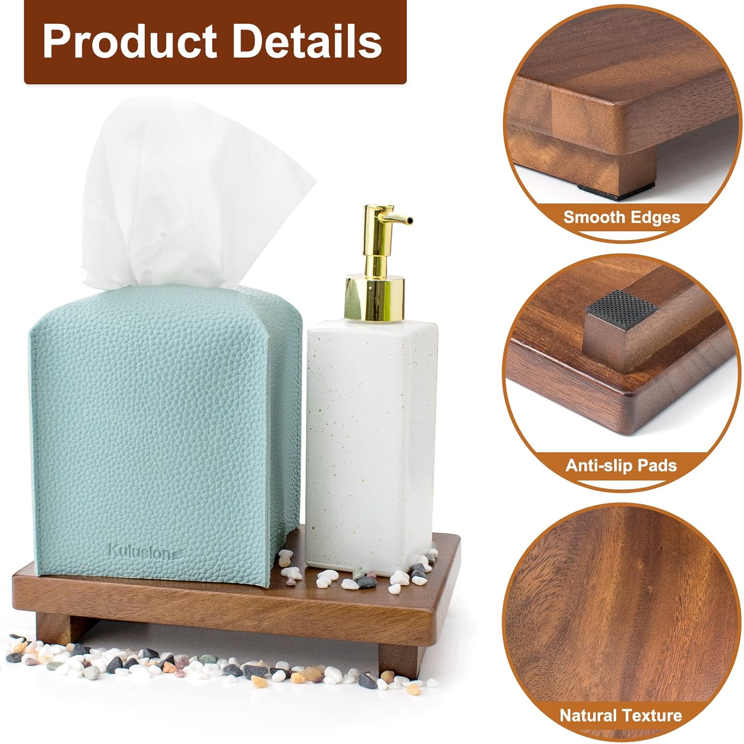 Walnut Wood Pedestal Stand for Soap Candles Jewelry Display