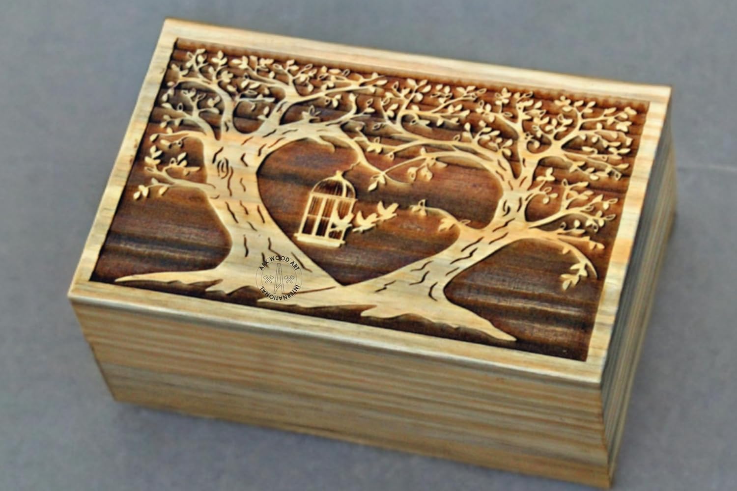 Life of Tree Handmade Wooden Urn for Human Ashes