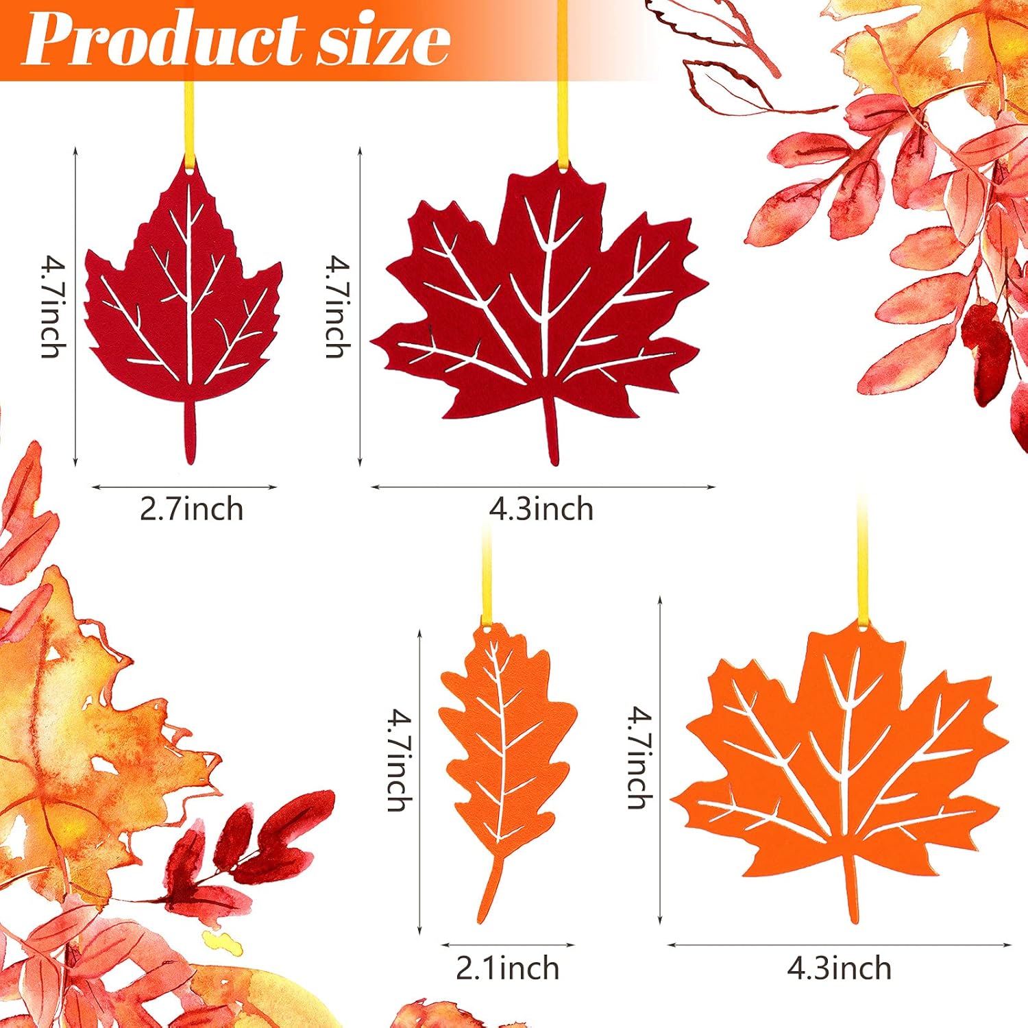 Tatuo 24 Pcs Fall Tree Decorations Thanksgiving Felt Pendant