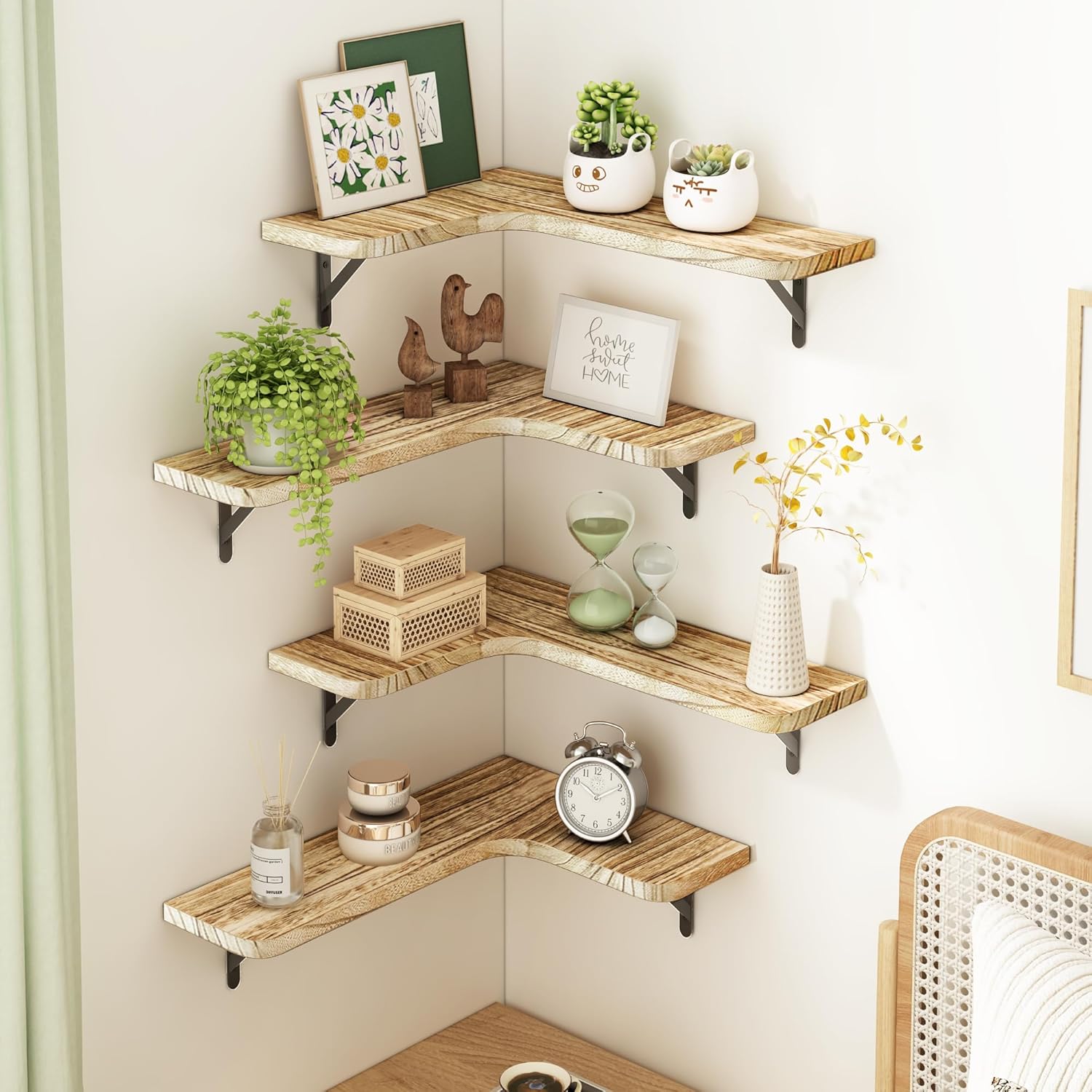 Fixwal Floating Shelves Set of 5 Carbonized Black