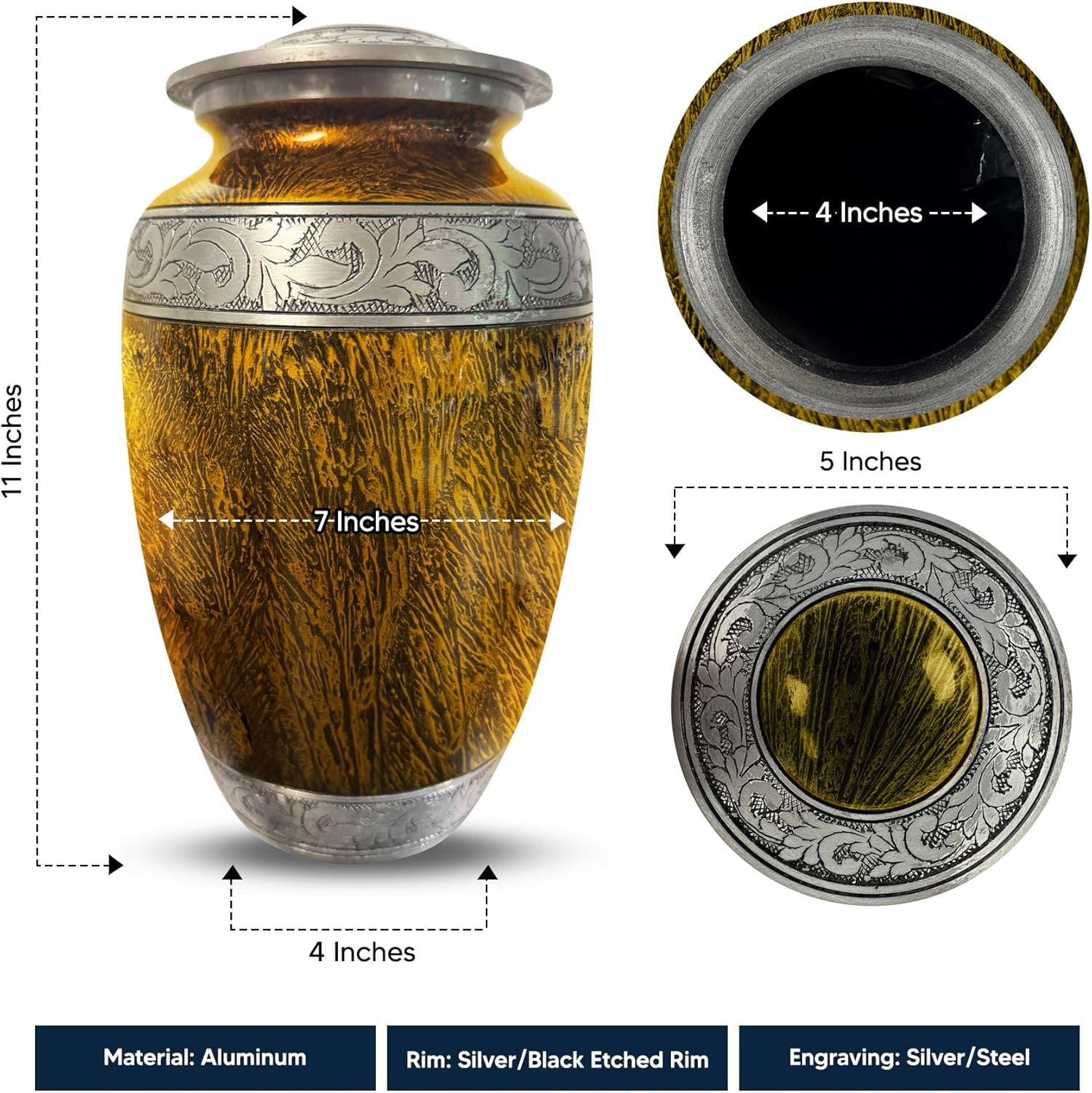 Personalized Cremation Urn with Name Tech Design