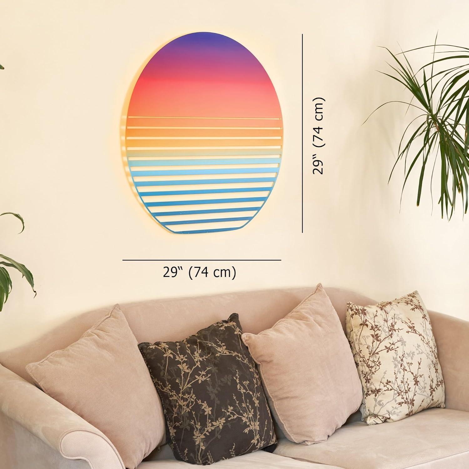 NEODECO Sunset on Sea Metal Wall Art