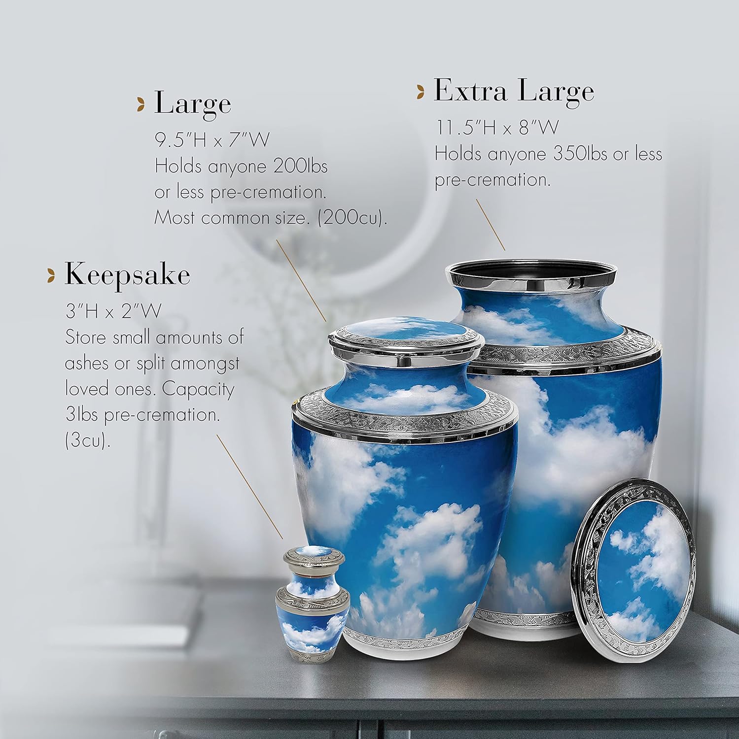 Prime Preferred Choice Heavenly Clouds Cremation Urn for Men