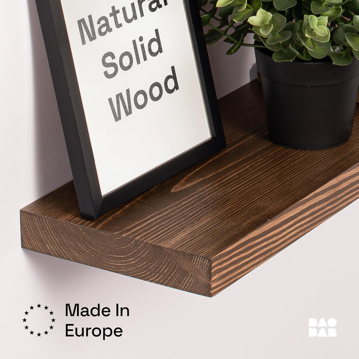 BAOBAB WORKSHOP Wood Floating Shelves Set of 2 - Rustic 24 Inch