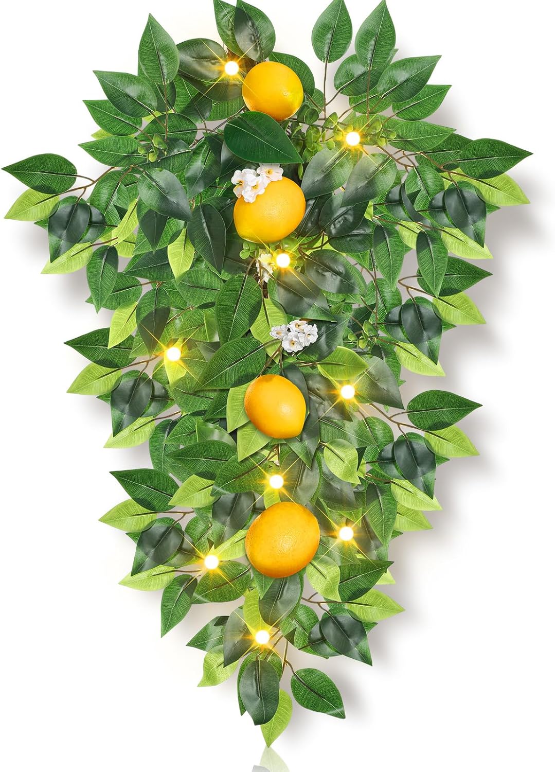 Duraaamo 20 Inch Lemon Teardrop Swag with Lights