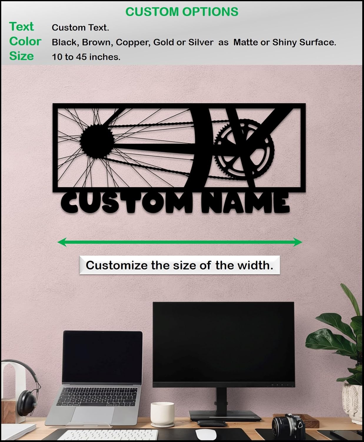 Personalized Metal Bike Wall Art - Customizable Decor
