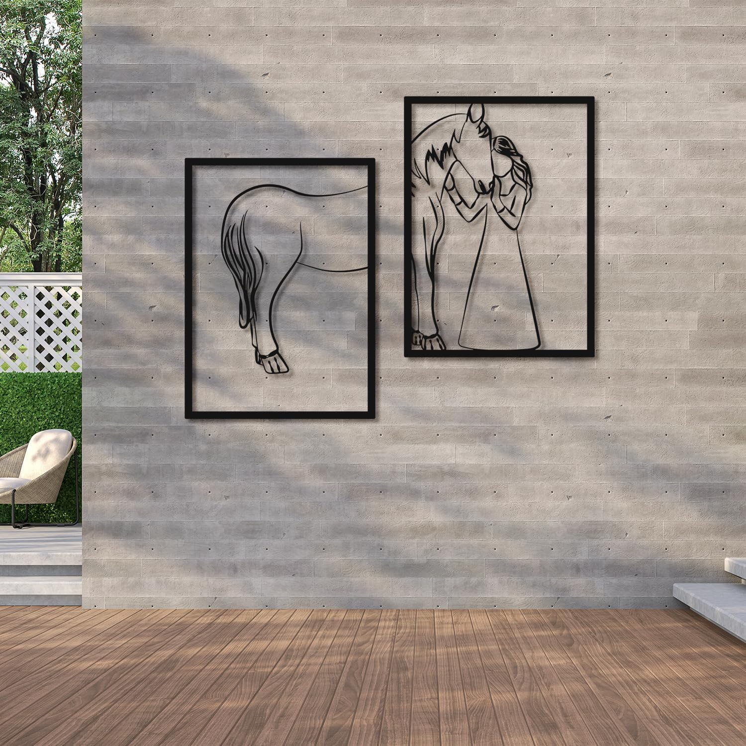Vofstand Girl Embraces Horse Wall Decor