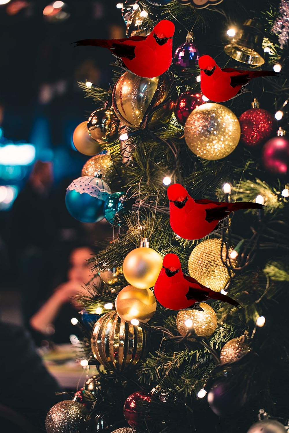 Berfutall Red Cardinal Clip On Christmas Ornament - Set of 12