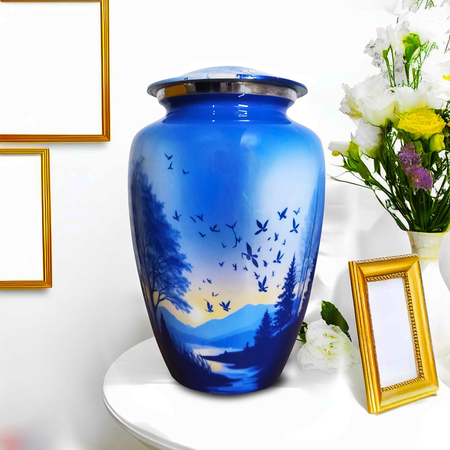 Artsymade Heaven Scenery Cremation Urn for Adult - Blue