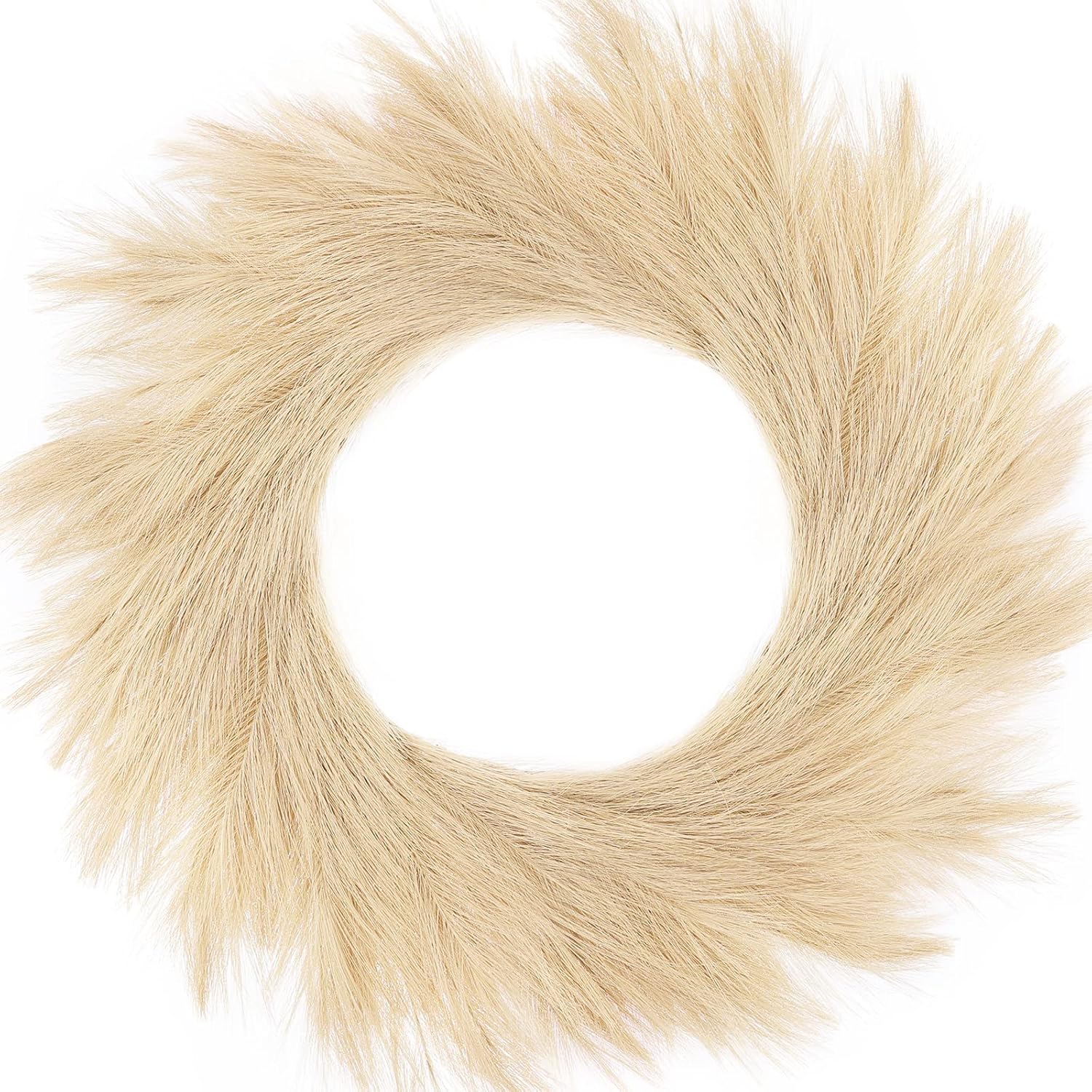 Hananona Artificial Pampas Grass Wreath 26 Beige 1pc