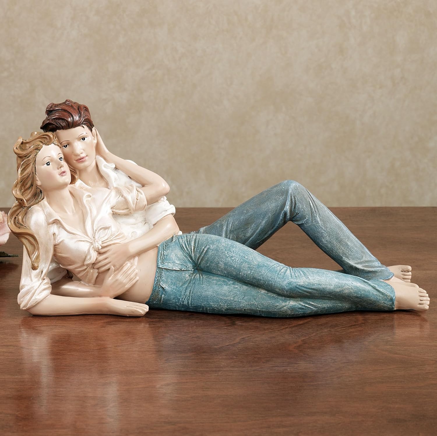 Romantic Embrace Figurine Honey Young Man Woman Couple