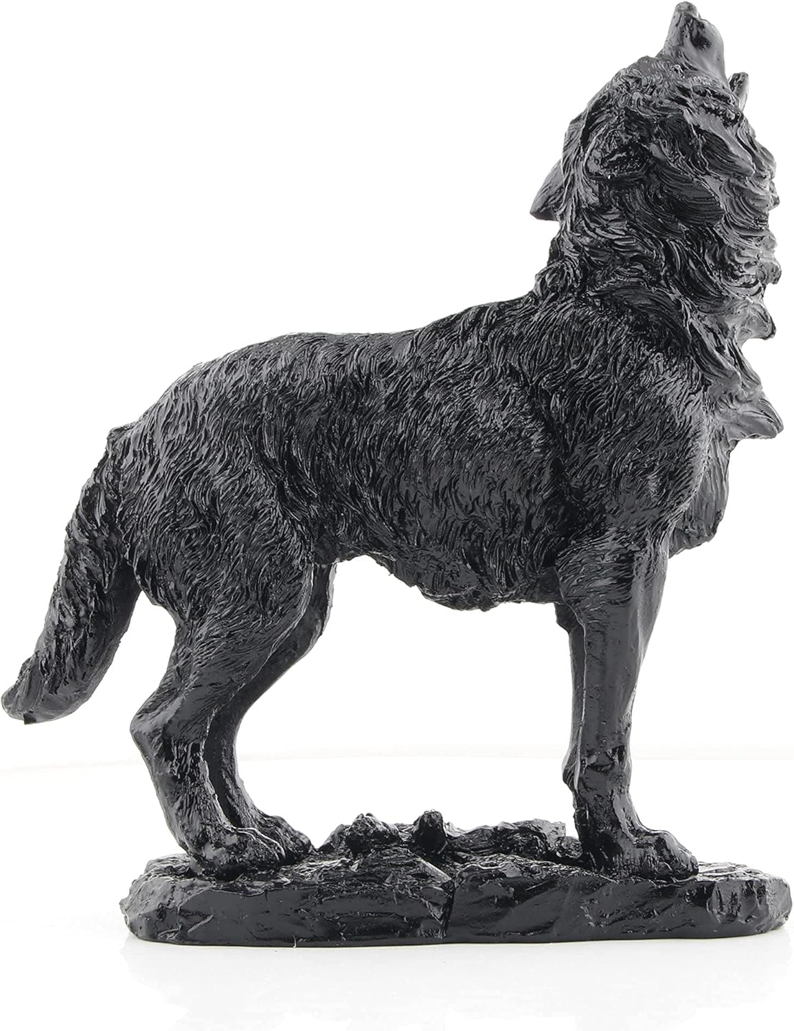 Black Howling Wolf Statue for Home Decor