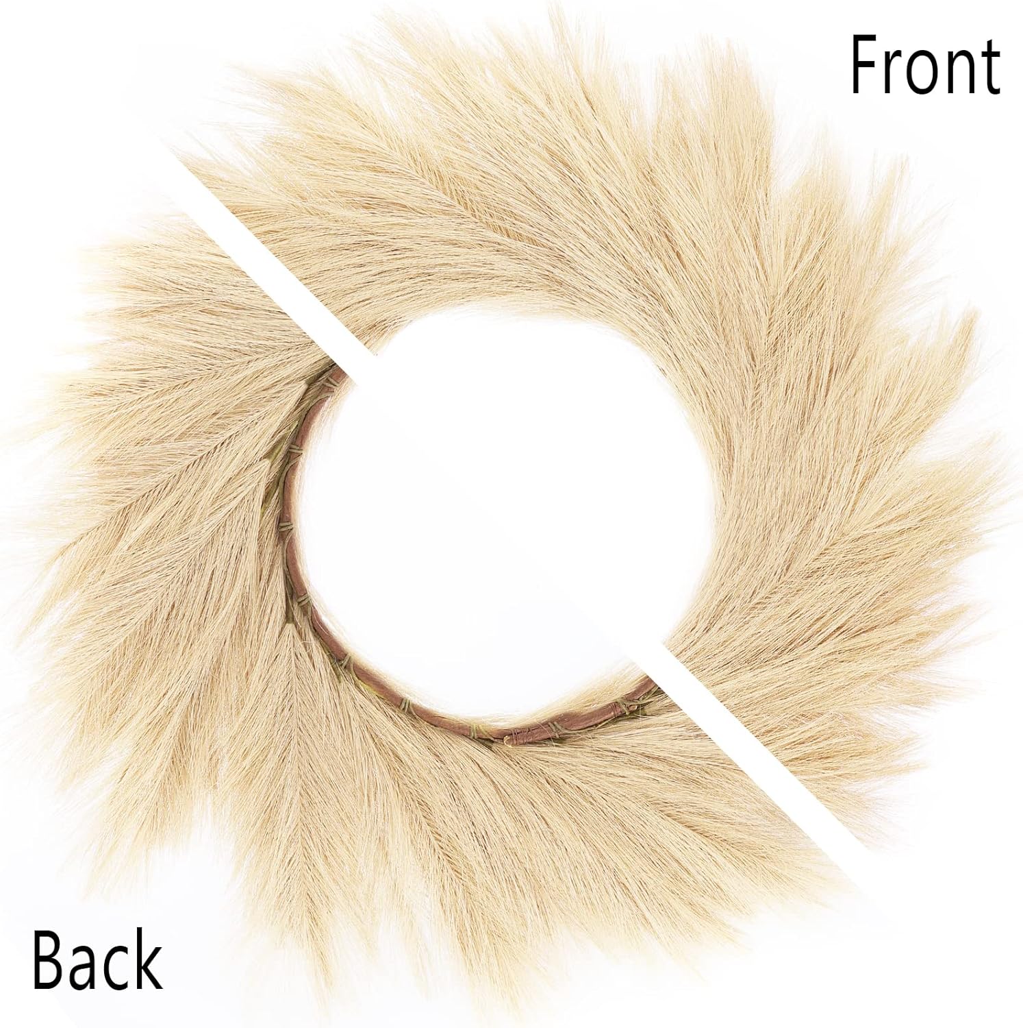 Hananona Artificial Pampas Grass Wreath 26 Beige 1pc