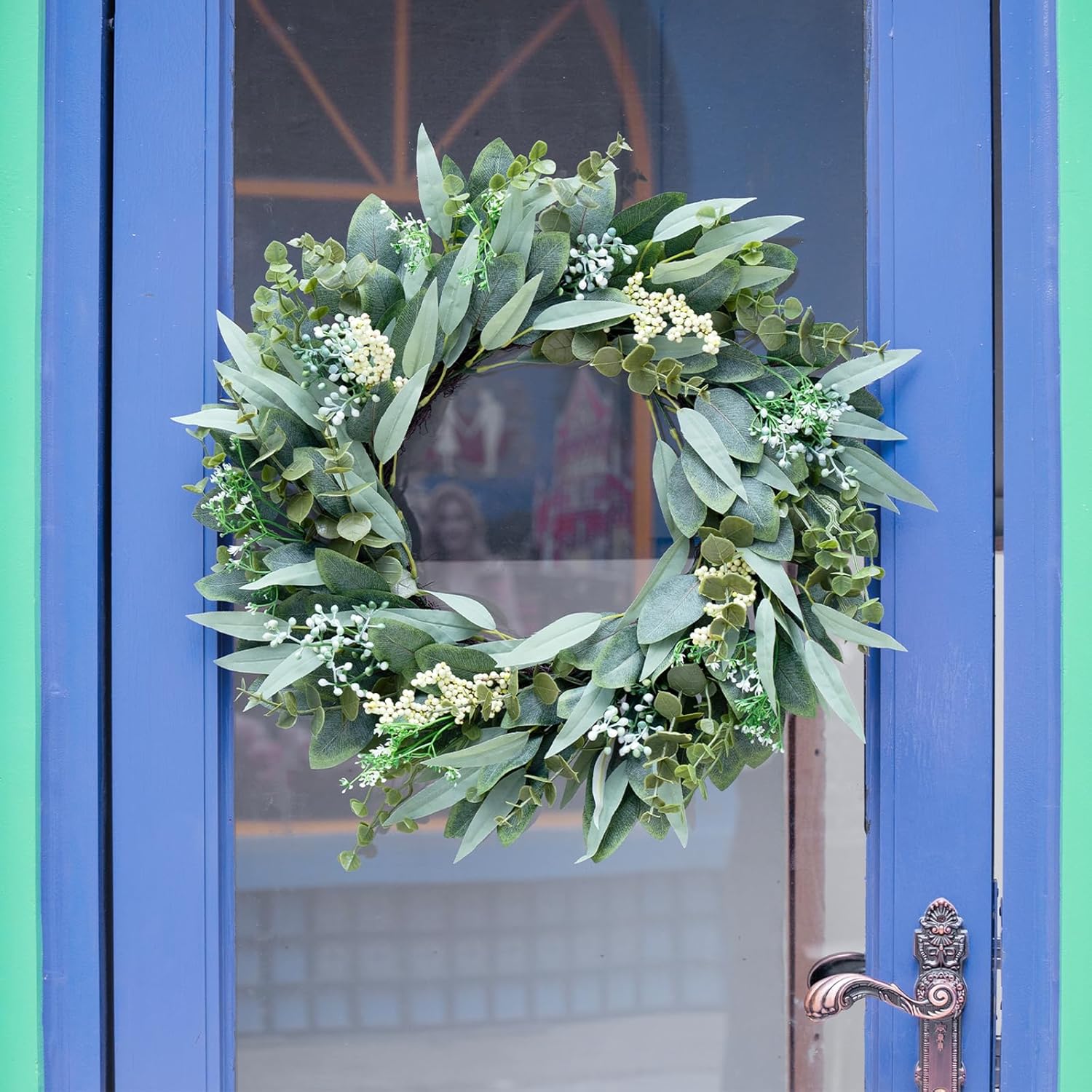 Eucalyptus Wreath 22 Inch Artificial Front Door Decor