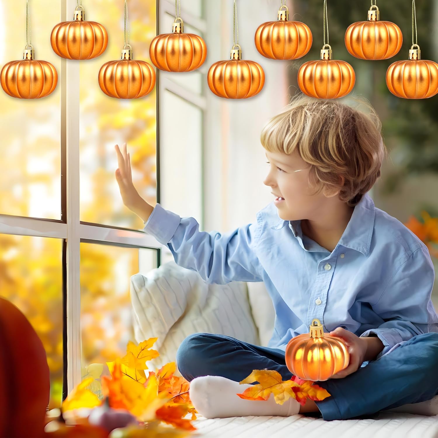 12 Pcs Pumpkin Hanging Ornaments Fall Decor