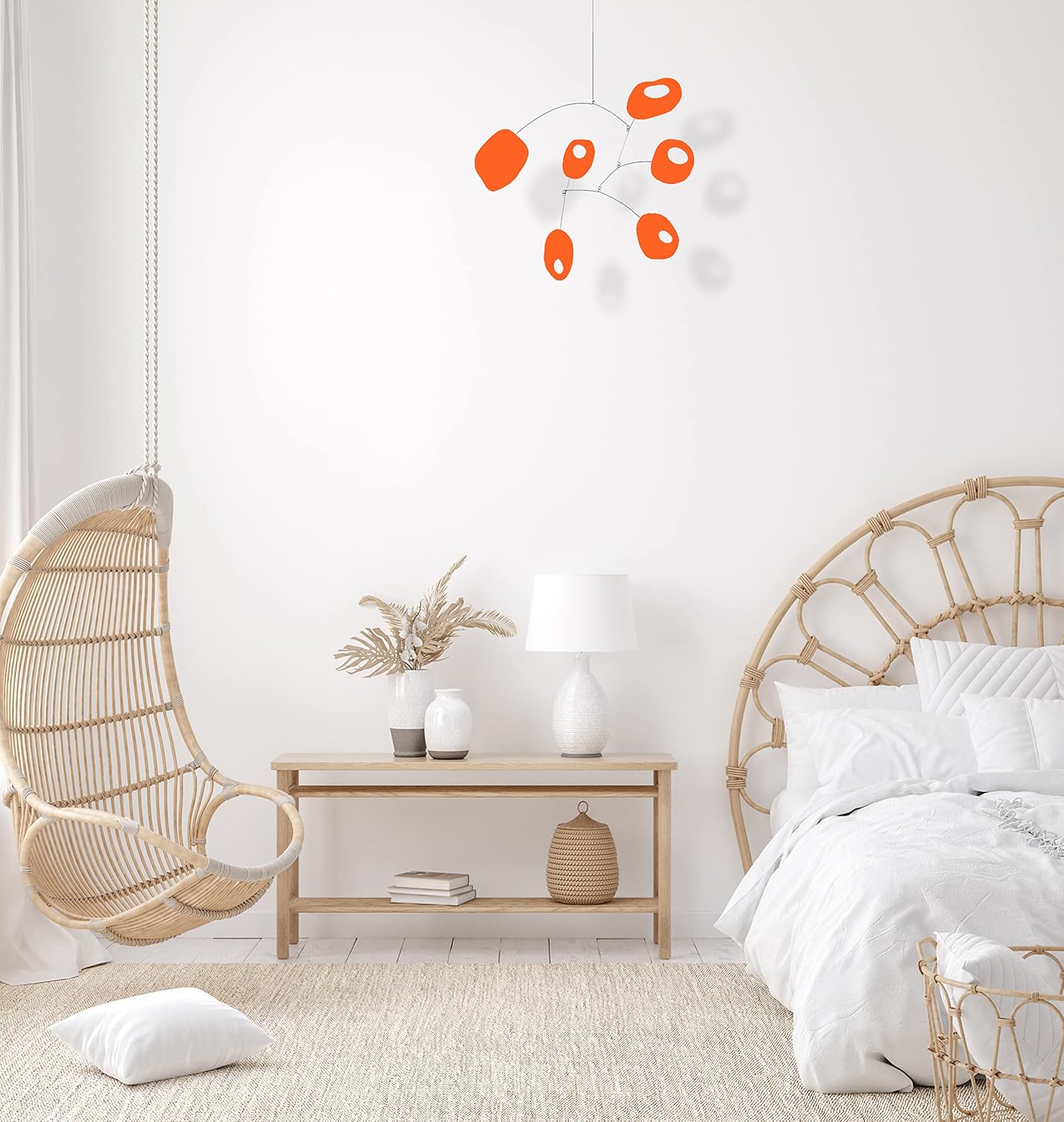 Orange MCM Retro Modern Art Mobile 24 x 22 - Made in USA