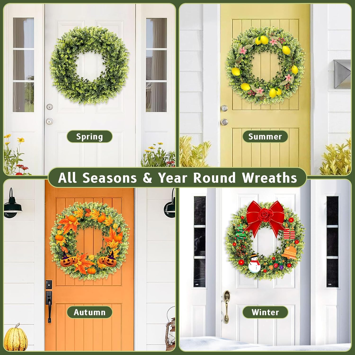 Boxwoods Door Wreath 16-18 inches All Season Decor