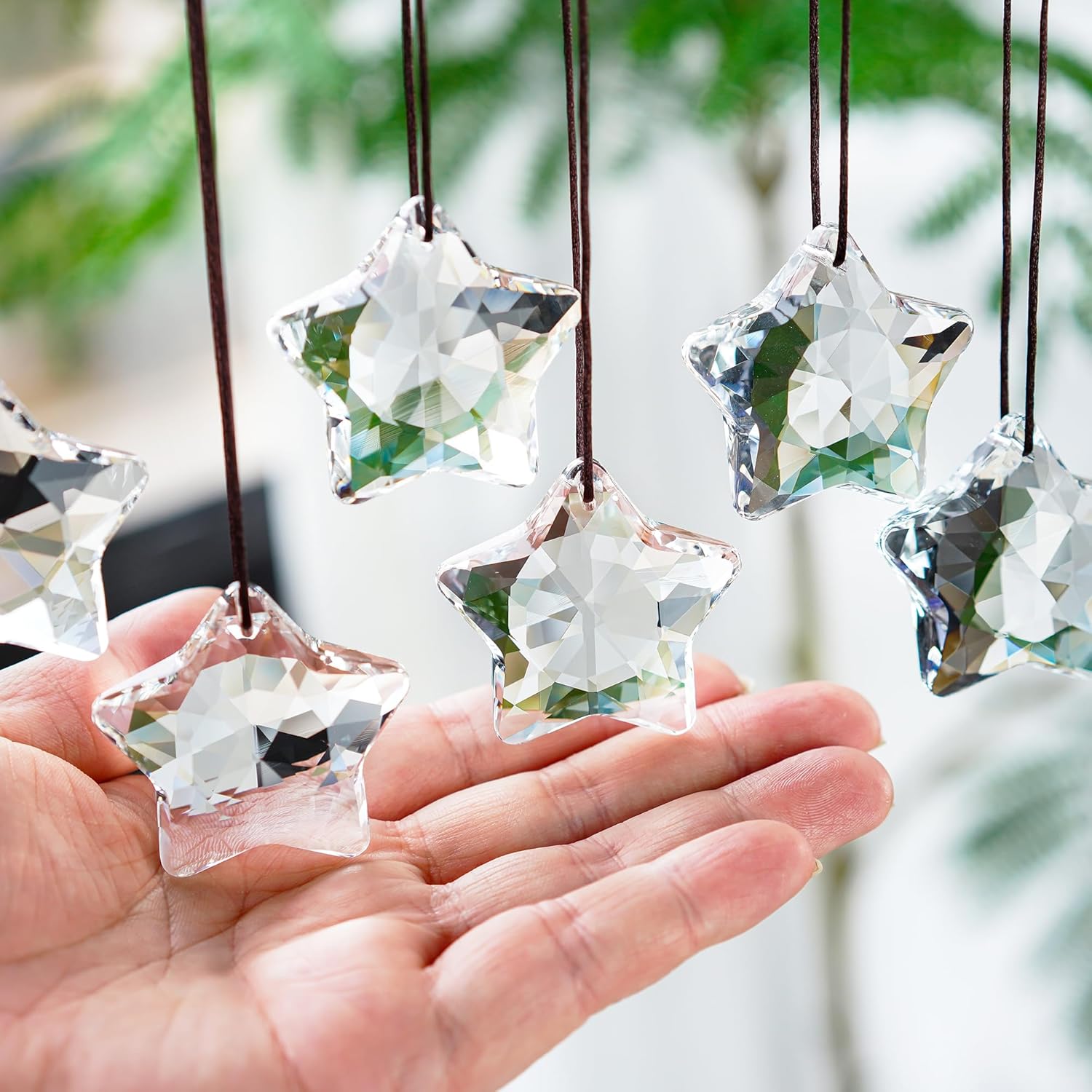 HD Crystal Glass Christmas Ornaments Set of 6