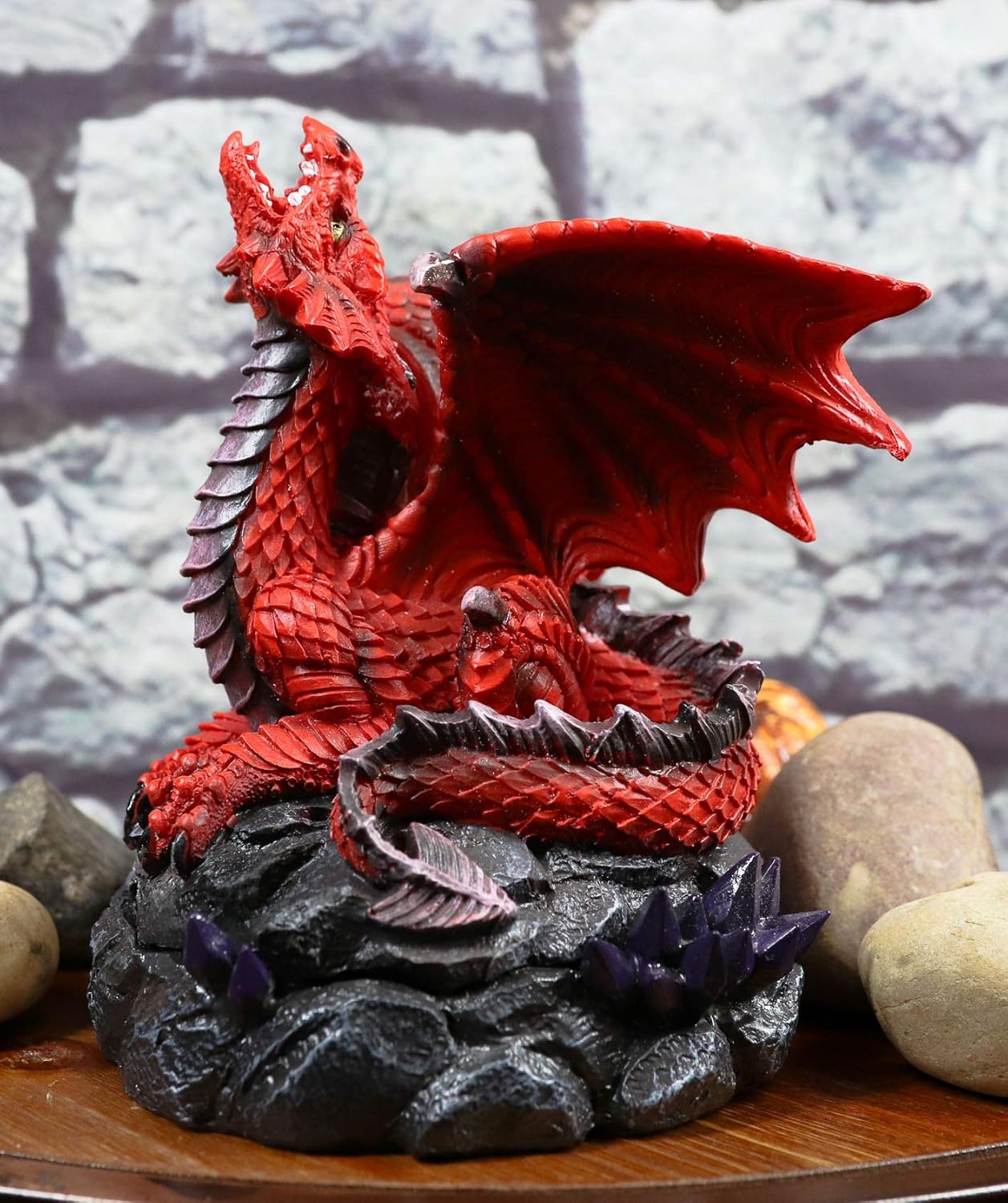 Ebros Gift Stryker Red Dragon Incense Burner Figurine 625 Inch