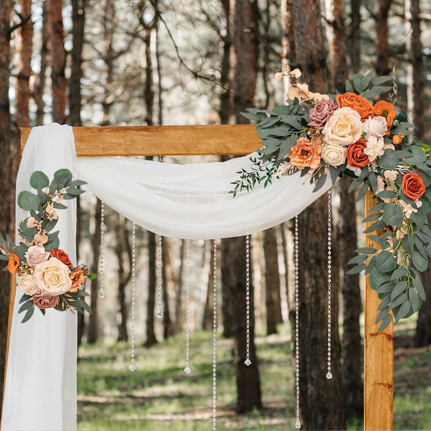 2Pcs Artificial Yellow Sunflower Wedding Arch Flowers Kit