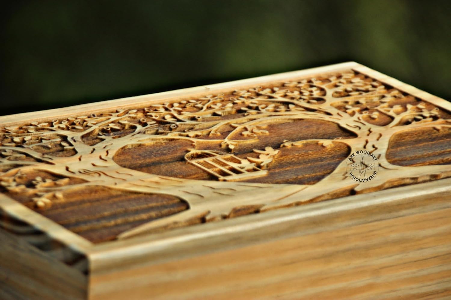 Life of Tree Handmade Wooden Urn for Human Ashes