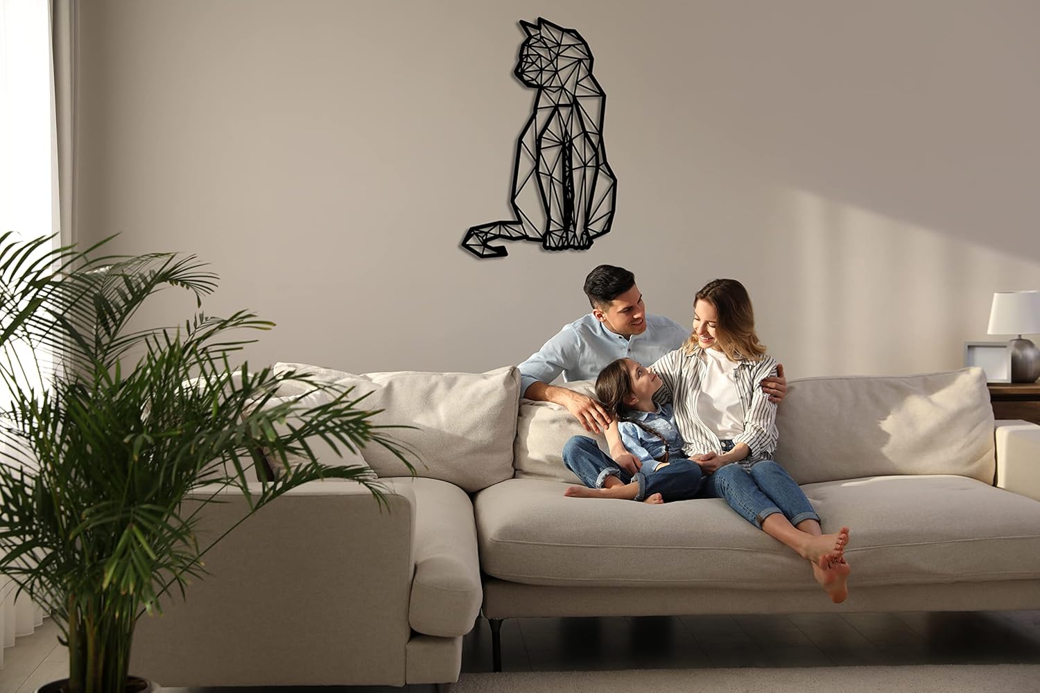 DEKADRON Geometric Cat Wall Art Modern Decor Sculpture