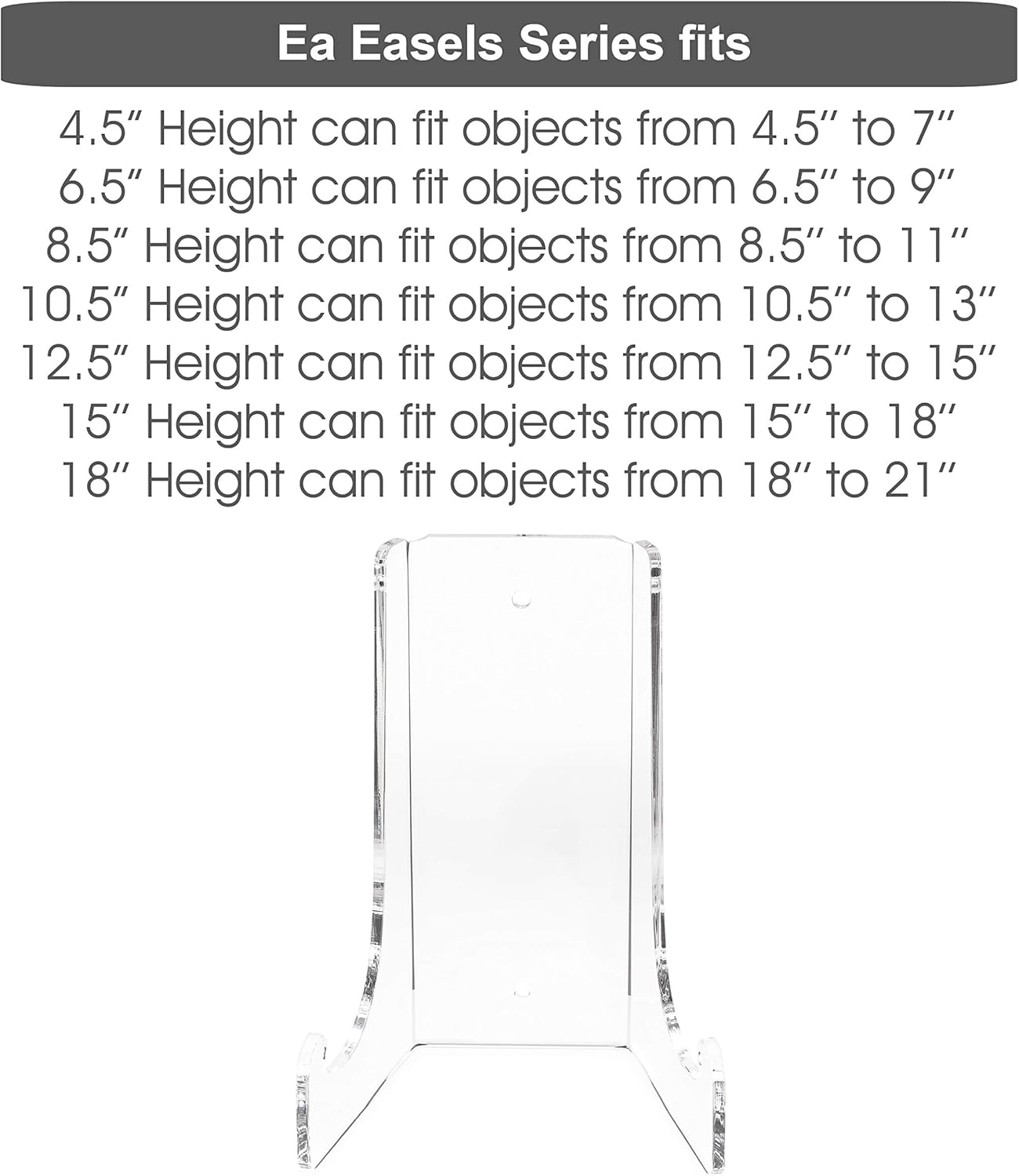 Clear Choice Double-Bend Acrylic Easel Stand 65 H 316 Thick