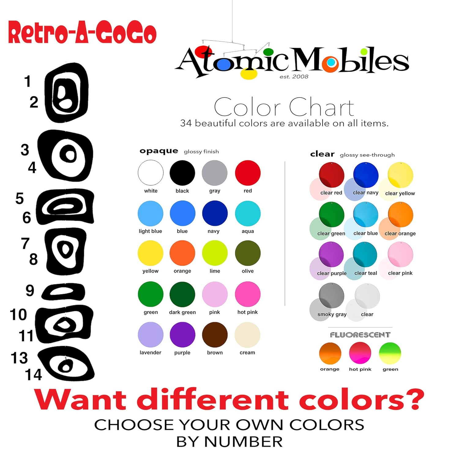 Far Out Mod Retro-A-GoGo Hanging Art Mobile 9x48