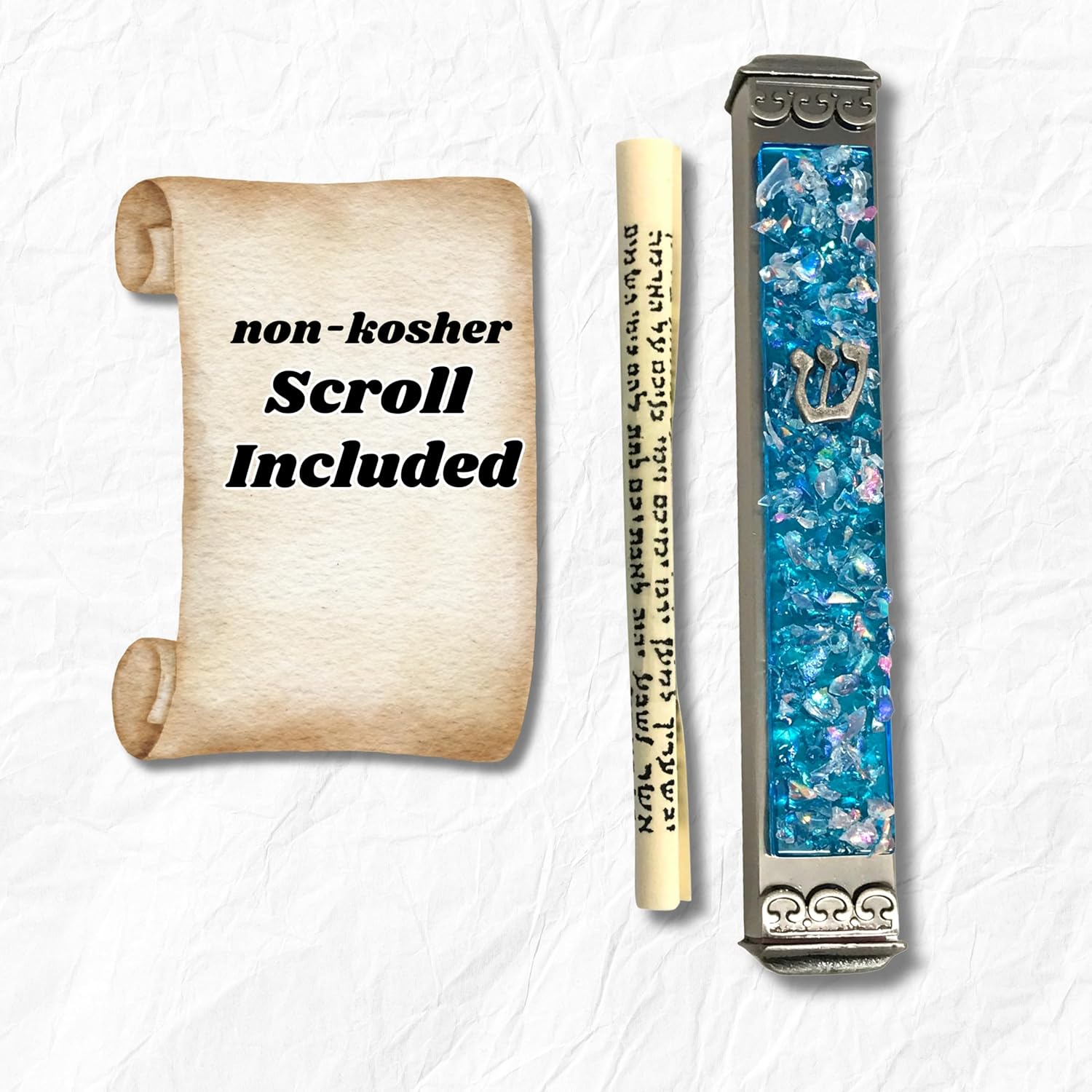Sparkling Art Glass Mezuzah - Weatherproof and Easy Mount