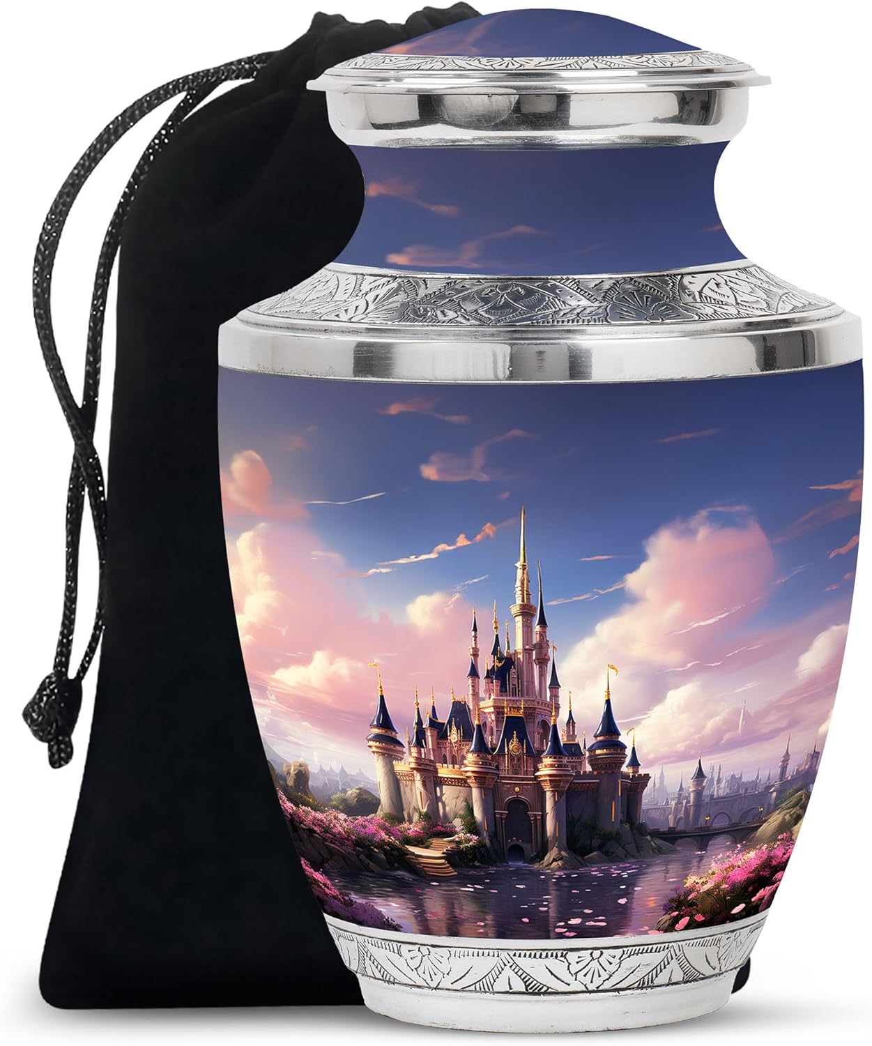 The Castle By The Blooming River - 10 Inch Adult Urn For Ashes