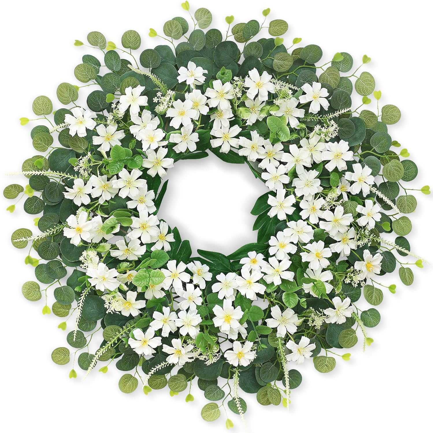 26 Inch Daisy Eucalyptus Wreath for Front Door