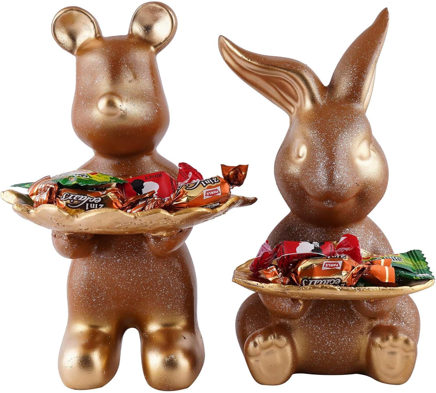 SILKBYTE Golden Rabbit Decorative Showpiece Pair