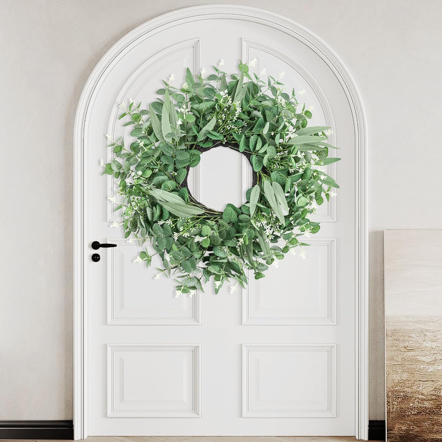 Dushle 24 Inch Summer Eucalyptus Wreath for Front Door