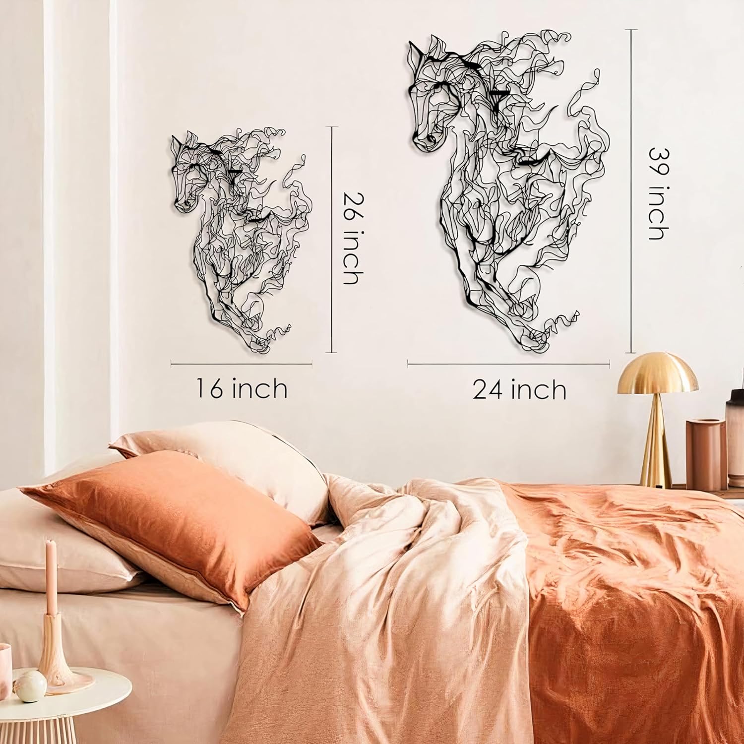 PLTZCRAFT Horse Metal Wall Art 39x24 Inches