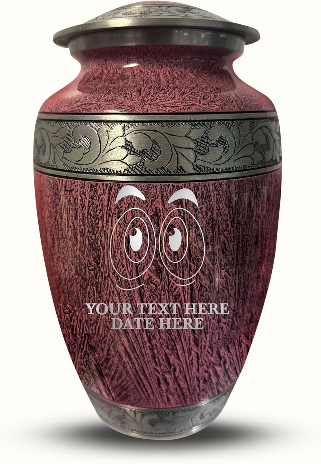 Personalized Cremation Urn with Funny Googly Eyes and Name